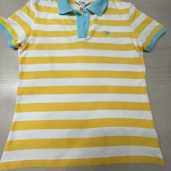 Lilly Pulitzer Striped Cotton Polo Style Top Sz Sm - Picture 2 of 7